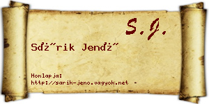 Sárik Jenő névjegykártya