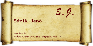 Sárik Jenő névjegykártya