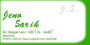 jeno sarik business card